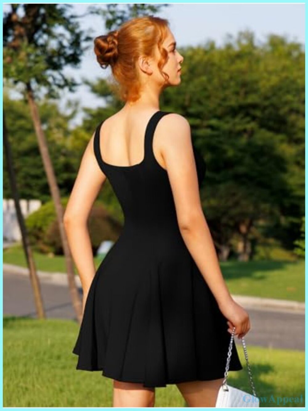 Square Neck Mini Dress Bodycon Sleeveless A-Line Homecoming Party Clubwear - Picture 5 of 6